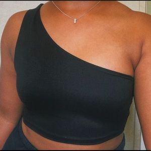 Off shoulder black crop top